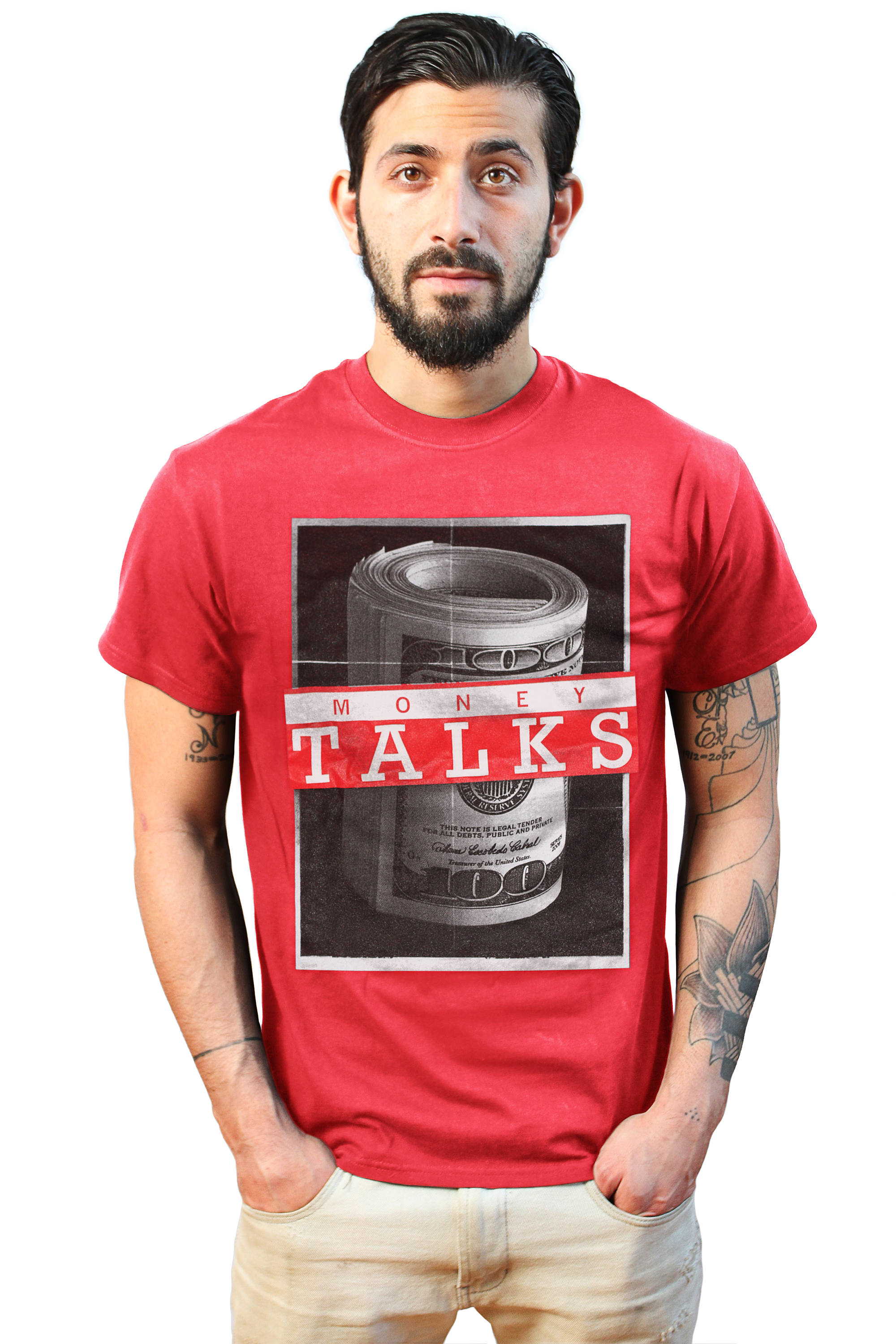 Money Cash Men S T!    Shirt Rap Talks Tee 100 Dollar Roll Etsy - image 0